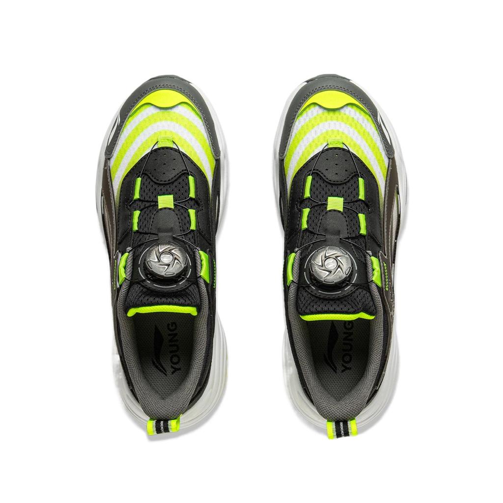 Li Ning Детская спортивная мода Простые удобные эстетичные повседневные кроссовки Мужские повседневные кроссовки Черный флуоресцентно-зеленый асфальтово-серый YKCV202-11