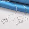 ALIZERO 925 Sterling Silver Music Note Pendant Earrings with Long Drop Design For Women Fashion Elegant Accessories Jewelry