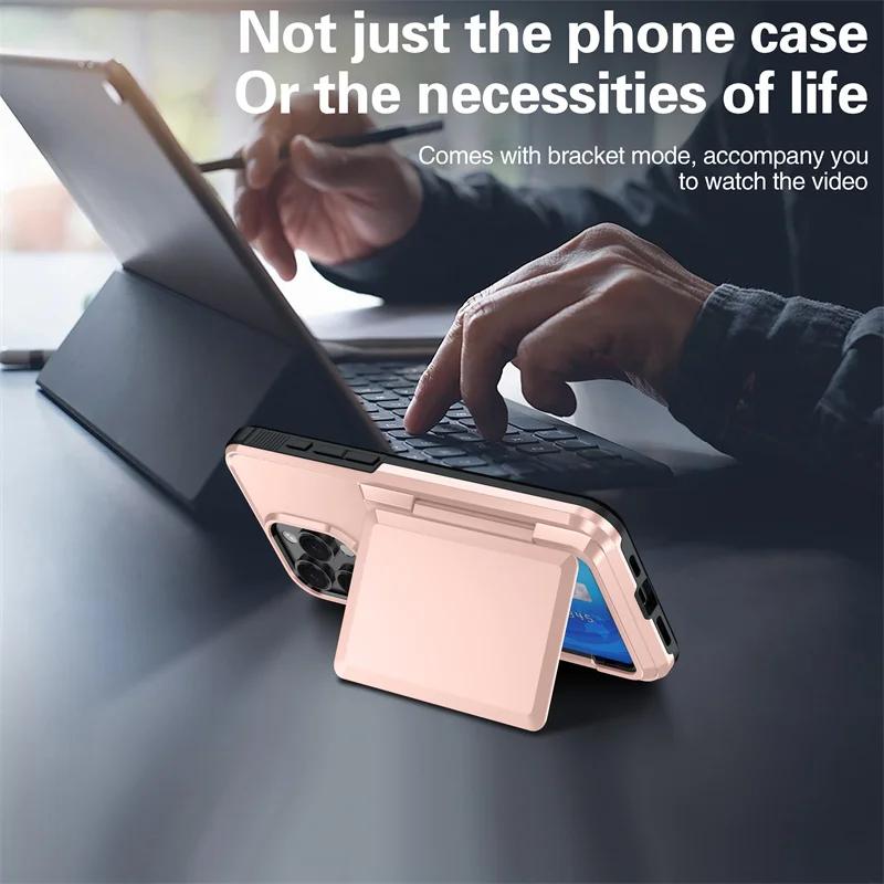 Кошелек для карт Чехлы для телефона iPhone 16 15 14 Pro Max 13 12 11 Pro Ударопрочный Защитный чехол для iPhone 16 Флип-кейс с подставкой