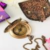 Push Button Sundial Compass Brass Compass, Anniversary Gift Wedding Gift Nautical Compass, Christmas Gift Sundial Compass