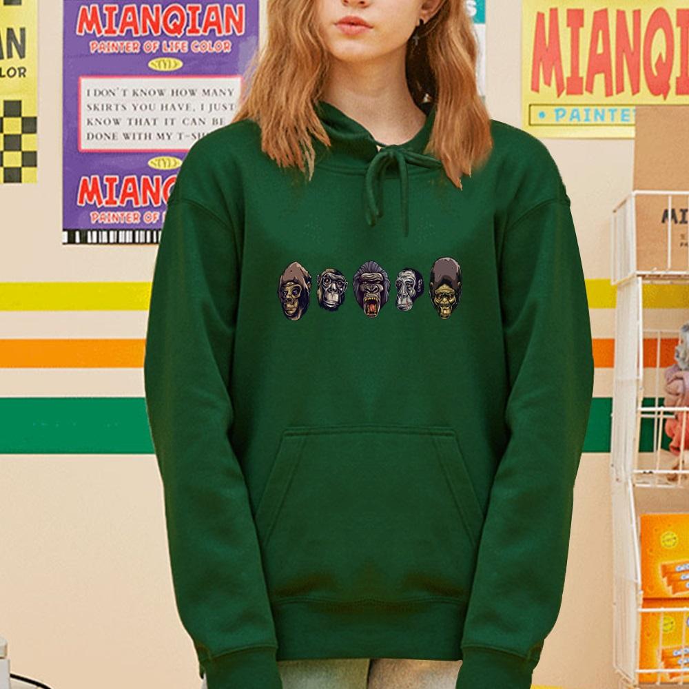 Осенняя толстовка с длинными рукавами Harajuku Sports Loose Pullover Tops Hoodies Женская мультяшная забавная принтовая уличная одежда Новые топы Толстовка