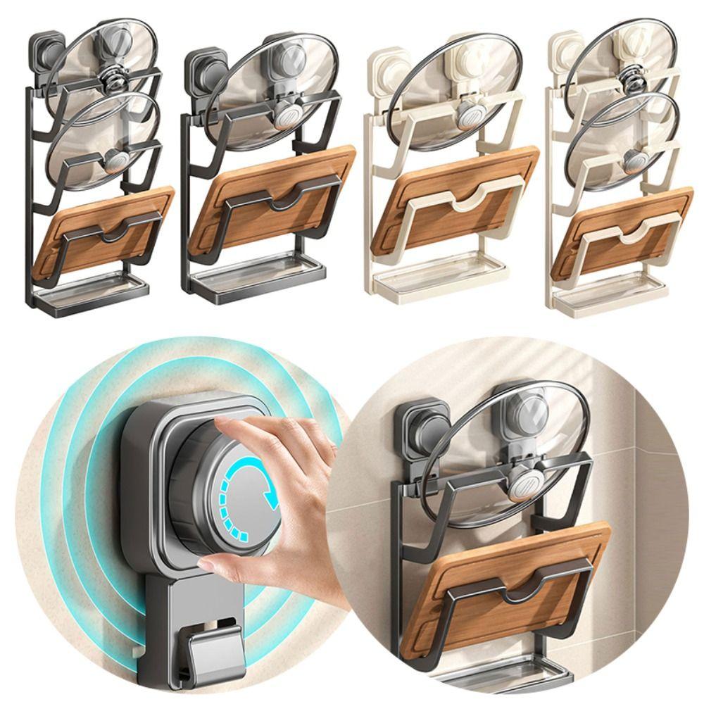 Многослойный держатель крышек для кастрюль на присосках, не требующий сверления, держатель для хранения крышек сковородок для кухни