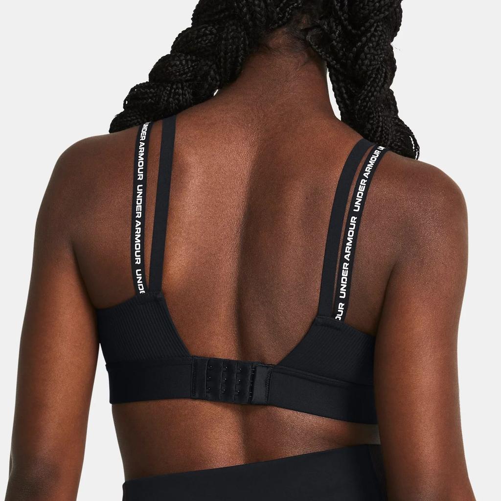 Under Armour Ua Infinity 2.0 Логотип Принт U-образный спортивный бюстгальтер Женское нижнее белье Черный 1385433-001
