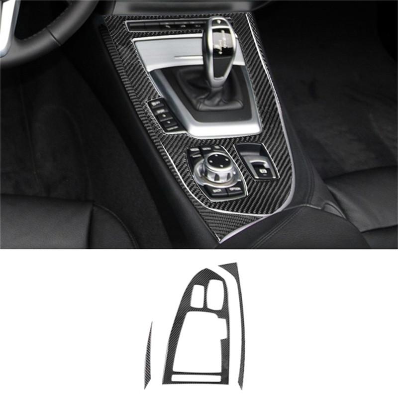Carbon Fiber Car Interior Center Console Gear Shift Panel Frame Trim Sticker For BMW Z4 E89 2009-2016 Auto Styling Accessories