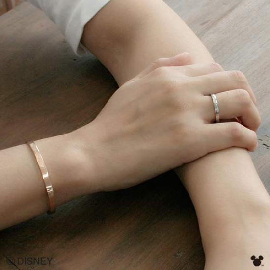 Disney Allergy Surgical Stainless Steel Silver DIST001SV [White Clover] "Mickey & Minnie" Ring, Free, 316L, Ring, TP, Men's (21)