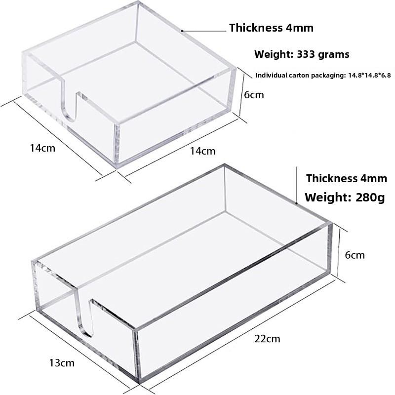Acrylic Plastic High Transparency Trendy Instagram-style square Napkin Holder and Tissue Box for Table and bar Decor Parties