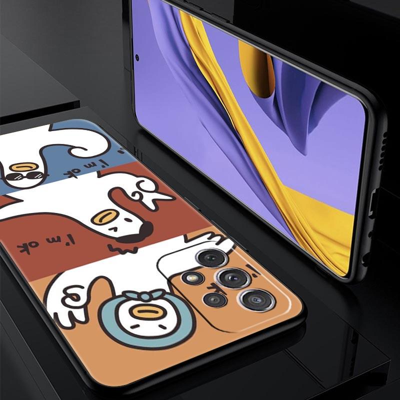 Мультяшная утка Чехол для телефона Для Samsung Galaxy A17 A07 A55 A35 A25 A15 A05 A33 5G A31 A23 A21s A13 A41 A73 A53 A51 A71 A03 S10 Чехол