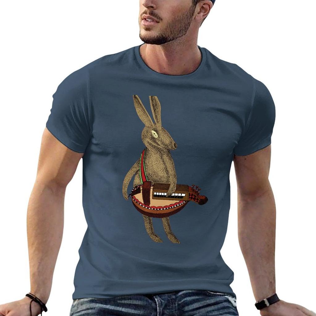 H Is For Hare Playing The Hurdygurdy Tshirt Work Wear Breathable Tee