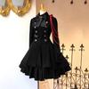 Cosplay Dress,  Gothic Dress, Retro Bow, Ruffle Edge, Punk Cosplay Dress