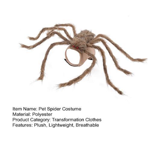 Костюм собаки-паука на Хэллоуин, плюшевая одежда для питомца, регулируемая одежда для косплея кошек на Хэллоуин, дни рождения, вечеринки, повседневная одежда