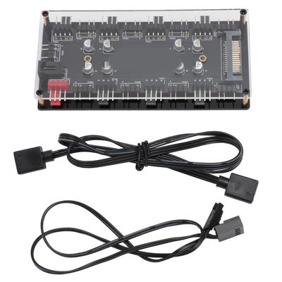 ARGB PWM 2 в 1 Хаб 8-портовый 5V 3-контактный ARGB-хаб и 8-портовый 12V 4-контактный PWM-хаб с акриловым корпусом для расширения материнской платы
