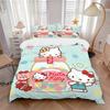 3 шт. Набор стеганых одеял с принтом Hello Kitty "Конфетная бутылочка" Мягкое и удобное пододеяльник для спальни, гостевой комнаты Комплект постельного белья W039