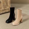Fashion Vintage Women Ankle Boots Fashion Elegant Side Zippers Shoes Autumn Winter Thick Heel Laides Modern Short Booties