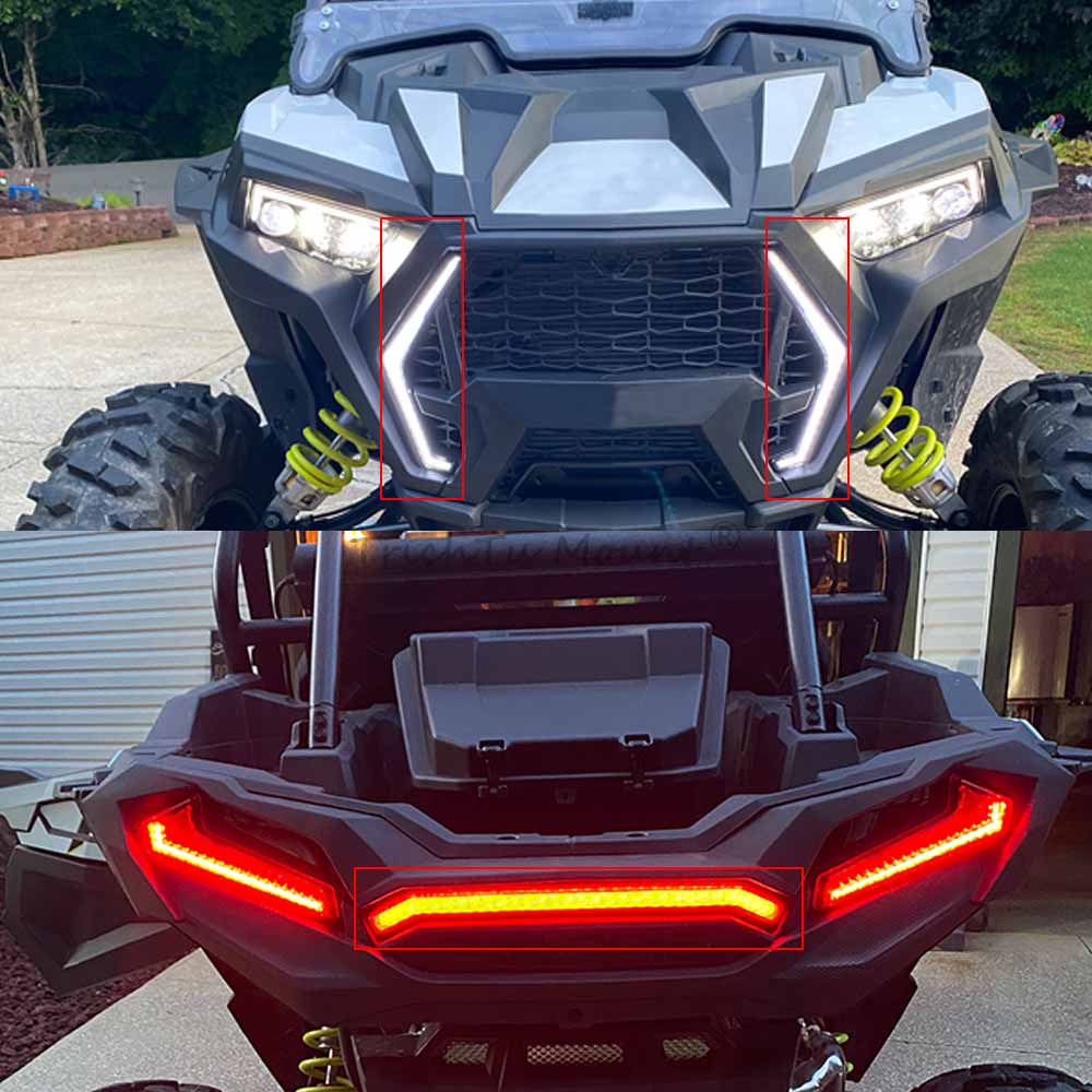 Для Polaris RZR 2019 RZR XP 4 1000 Ride Command Edition #2884053 Светодиодный задний центральный фонарь и комплект передних фар-клыков 1 пара