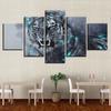 Bedroom Or Living Room Wall Decor 5 Pieces HD Printing Fierce Tiger Animals Pictures Canvas Modular Posters Framed Paintings Art