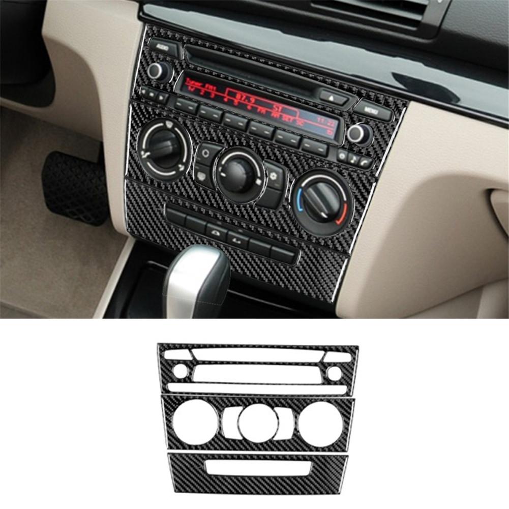 Carbon Fiber Car Center Console Air Conditioning CD Button Panel Trim Sticker For BMW 1 series cope/convertible E82 E88 2008-13