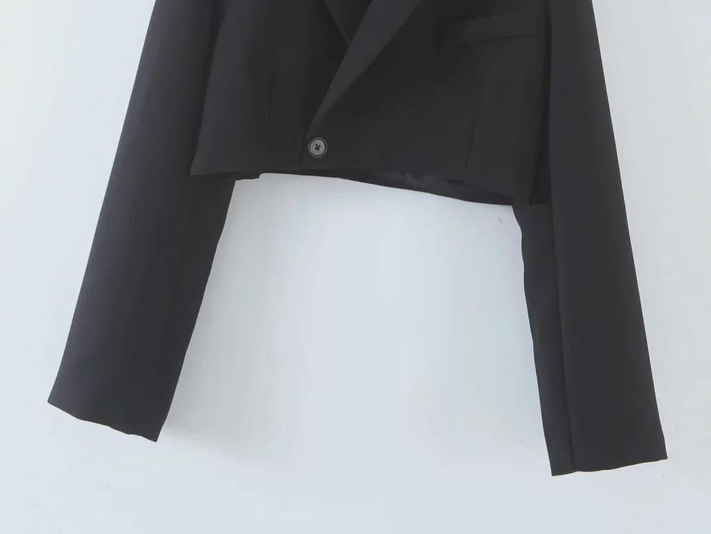 Модный женский пиджак с короткими рукавами на весну и осень + юбка с карманами и высокой талией