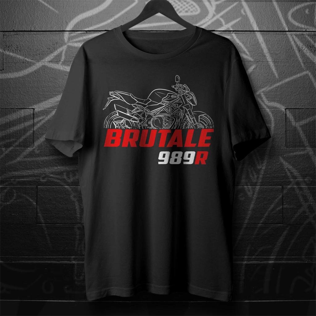 Black men's and women's T-shirt For MV Agusta Brutale 989R 2008-2012- Motorcycle
