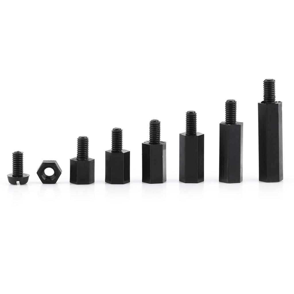 250 шт. нейлоновая M3 шестигранная стойка мужская распорка винт гайка набор ассортимент (М3 мужской противостояние А)