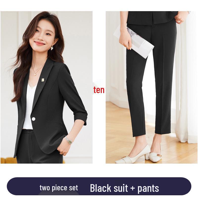 Женский профессиональный костюм с рукавом семь восьмых - Весенняя мода, формальное платье для работы и собеседований