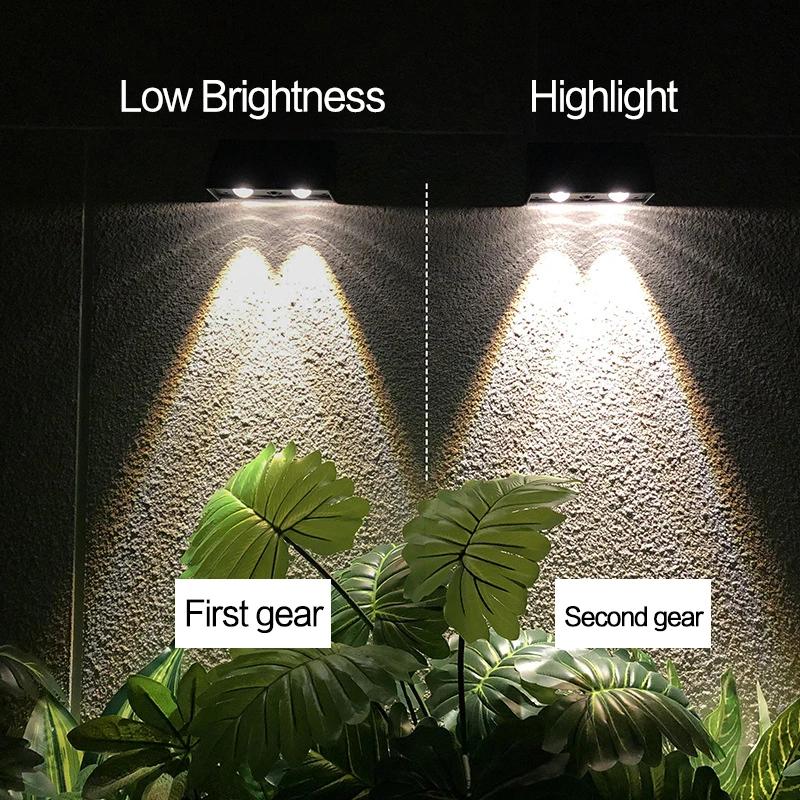 Уличный настенный светильник на солнечных батареях Светодиодные садовые светильники Водонепроницаемый датчик управления освещением Лампы на солнечных батареях Вилла Двор Балкон Лестница Забор