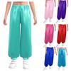 Kids Belly Dance Bloomers - Casual Loose Satin Pants with Elastic Waist for Performance & Party Costume