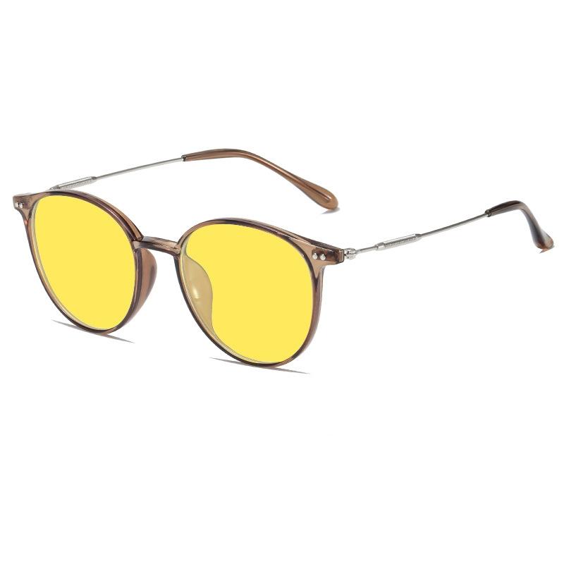 Очки для ночного видения с защитой от синего света, унисекс, роскошная оправа TR, солнцезащитные очки UV400, очки для зрения, мужские, женские, круглые, ультралегкие