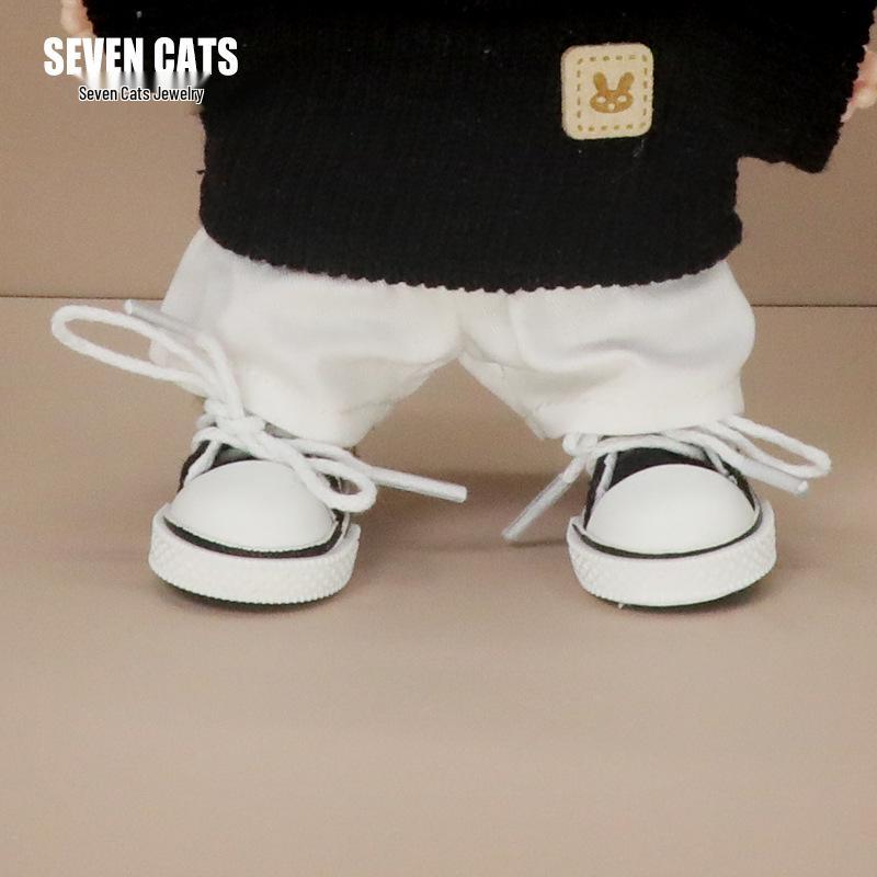 17cm Labubu Multi-Color Low-Top Canvas Doll Shoes - Dress-Up Photo Props