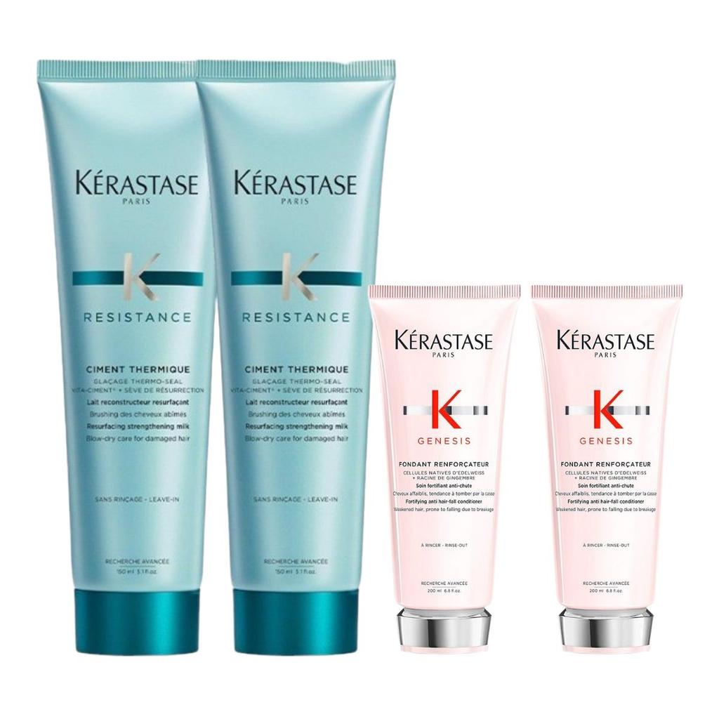 Kerastase Ciment Thermique Праймер для укладки феном Набор Duo 150 мл + 150 мл Укрепляющее несмываемое средство для волос