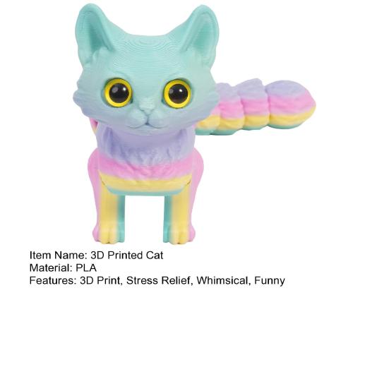 Yousheng 3D печатная игрушка для кошек гибкие суставы шарнирная модель кошки для взрослых 3D печатные игрушки для животных для домашнего офиса декор для класса