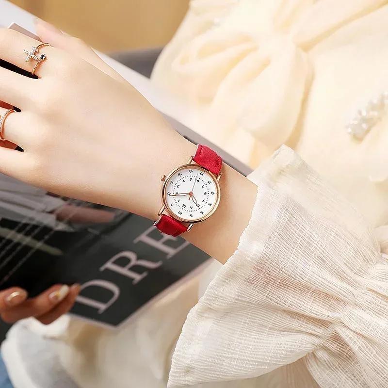 Women's Simple Vintage Watches for Women Dial Wristwatch Leather Strap High Quality Ladies Casual Bracelet Watches