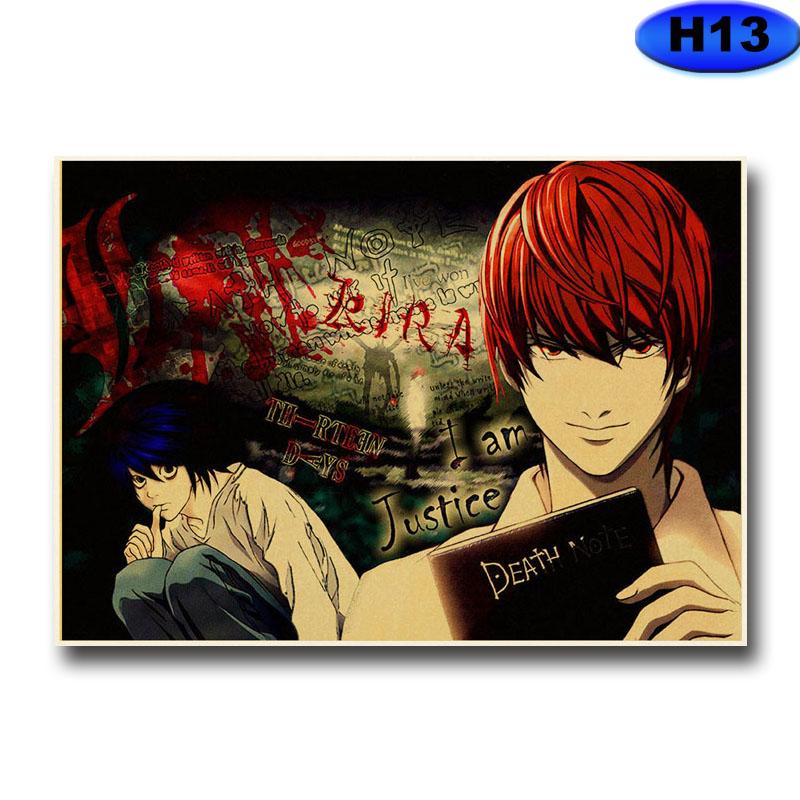 Аниме Тетрадь смерти настенные постеры исследование гостиной домашний декор HD принты фотографии комиксов искусство винтажный плакат бар кафе наклейки на стену
