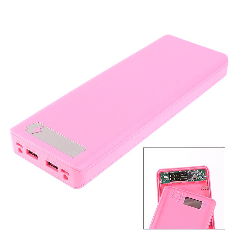 Practical Power Bank Shell Charger Box Dual Usb Diy Lcd Display 10X18650 Battery Case