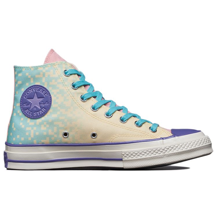 Converse 1970-е Chuck Taylor All Star Ретро Классические Высокие Кеды из Канваса Унисекс Светло-желтый Синий 171935C