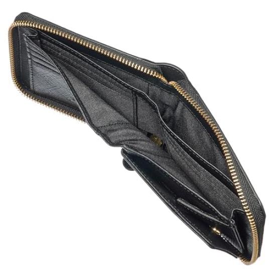 CHRISTIAN BELETT Montalcino Bifold Made with Italian Tuscan Cowhide Crocodile Round Design Men's Wallet, Leather, Embossed, (Nero Black)