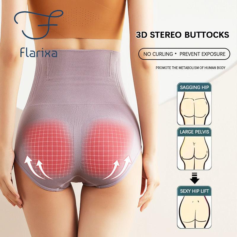 Flarixa 2 шт. Корректирующее белье с высокой талией Bodyshaper Бедро Бесшовные трусики с плоским животом Корректирующее белье Женские трусики Slim Fit