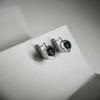 Silver Earrings with Natural Sapphire 3.622ct, Cubic Zirconia (2178712)