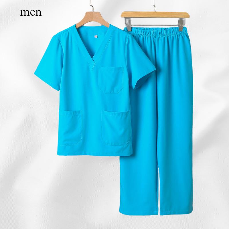 Factory Direct Cross-border Polyester Cotton Split Suit Operating Room Men and Women Doctors and Nurses Work Clothes