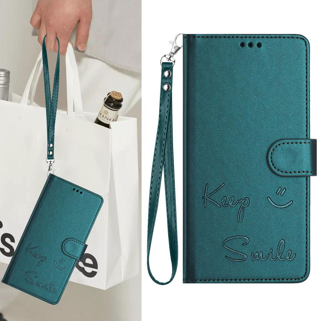 Leather Wallet Flip Case For Doogee N55 Plus N60 Pro Note 58 59 56 56x Keep Smile Embossed Design with Wrist Strap