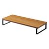 LIHIT LAB A8002-9 Slim Wood-Grain MDF Desktop Stand, Brown, 50cm Wide X 20cm Deep X 8cm High, 15kg Load Capacity
