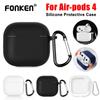 FONKEN Silicone Soft Earphone Case Cover Shockproof Protective Cover with Carabiner for Airpods 4 (2024)