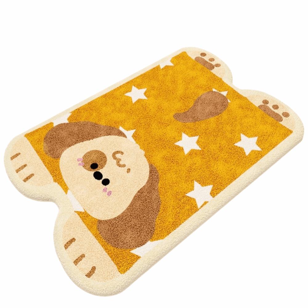 Material Bathroom Floor Mat Cartoon Design Water Absorption Foot Mat Irregular Shaped Non-Slip Toilet Carpet Bathroom Use
