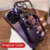 Роскошное покрытие для чехлов для телефонов Magsafe для iPhone 15 14 13 12 11 Pro Max Plus, защитная пленка для линз с беспроводной зарядкой, прозрачная задняя крышка
