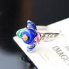Серебро 925 пробы с открывающимся кольцом из натурального лазурита Серебро Cloisonne, восстанавливающее древние способы, которыми женщины бросали курить