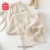 MINISO Женские повседневные брюки с широкими штанинами из смесовой льняной ткани