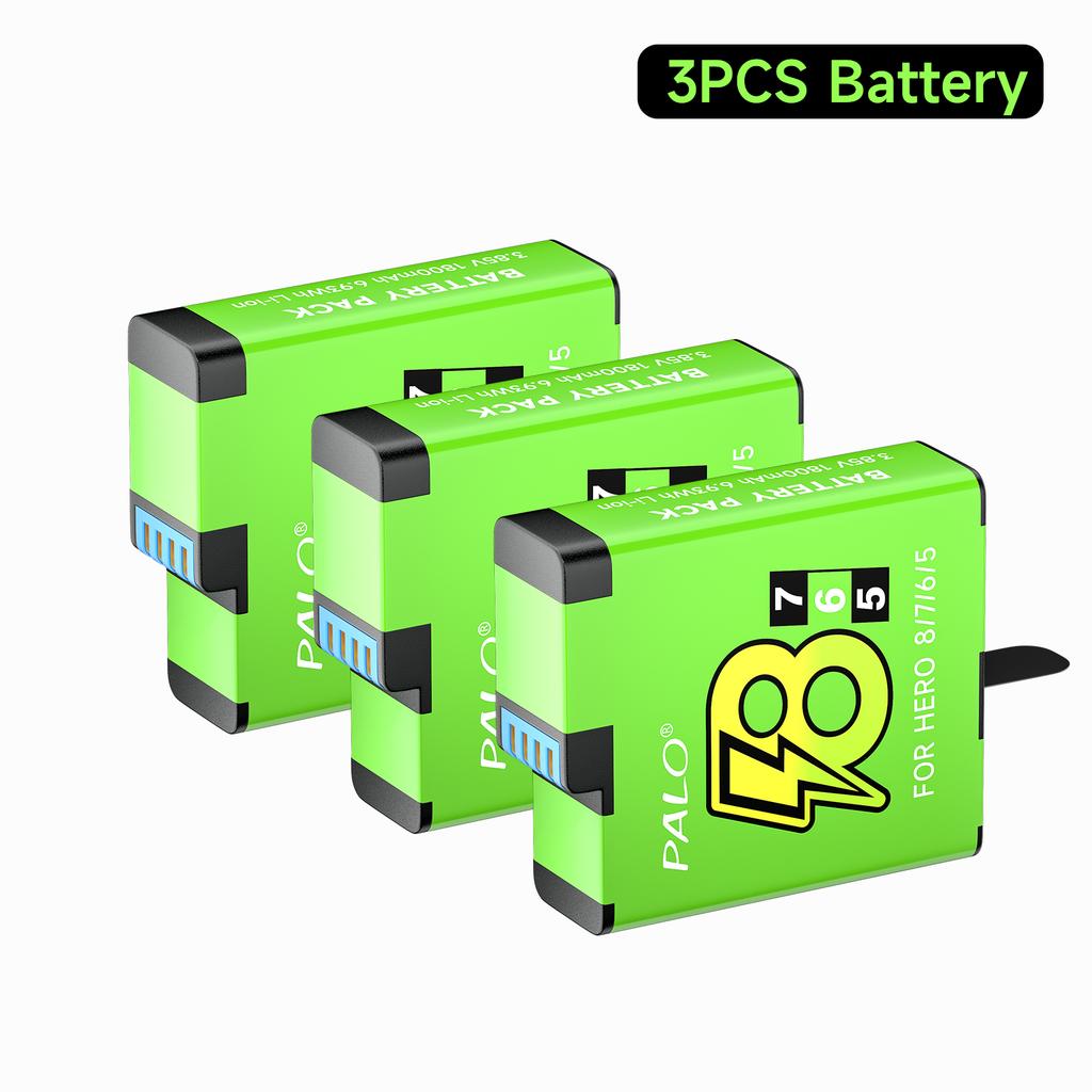 Для аккумулятора GoPro 8 7 5 6+4-солнечный светодиодный фонарик, зарядное устройство, ящик для хранения с usb-кабелем для камеры Gopro Hero 8 7 hero 5 HERO 6