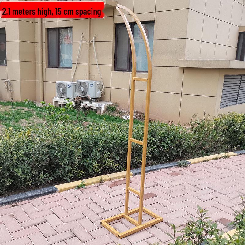 Wrought Iron Arch Flower Stand for Outdoor Weddings and Moon Gate Pathway Markers