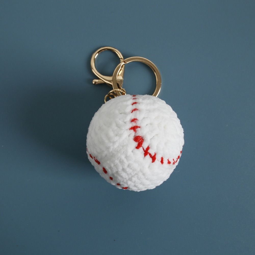 Billiards Rugby Crochet Soccer Keyrings Tennis Baseball Sport Ball  Pendant  Backpack