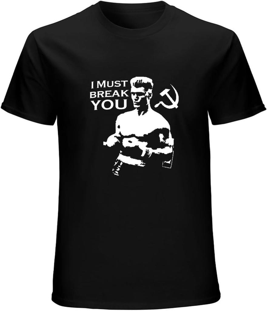 I Must Break Yourussian Boxing Quote Rocky Movie Ivan Drago Short-Sleeve T-Shirts Black
