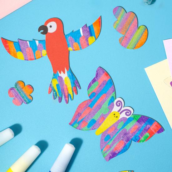 Детский набор для рисования ракелем, набор наклеек с красками и радугой, точечная живопись